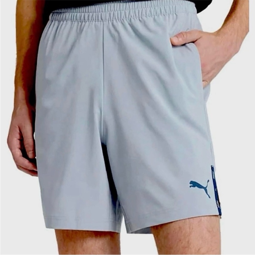 Puma Gray Athletic Shorts Lightweight Elastic Waist